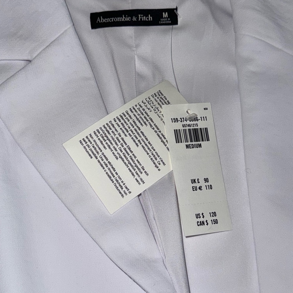 NWT Abercrombie & Fitch White Belted Trench Coat Jacket Medium - Picture 14 of 14